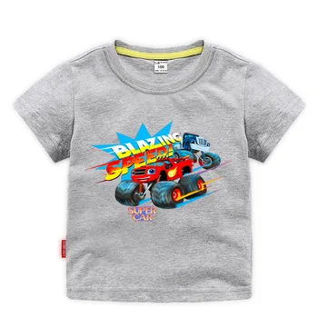 Ljetna moda dječaci majice Dječje majice djeca Plamen vrhovima crtani auto ispis odjeća bebe odijelo pamučna košulja