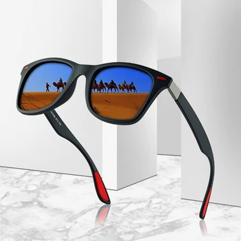 Brend dizajner polarizirane sunčane naočale Muškarci Žene klasična rivet kvadratni okvir Sun glasse za muškarce vožnje sportske naočale UV400 Gafas