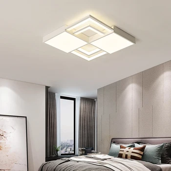 Bijela kvadratnom moderni led stropna svjetiljka unutarnja rasvjeta metal+akril stropni lampa za spavaće sobe stropna svjetiljka svjetiljka plafonnier