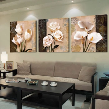 Wall Art Home Decor okvir platnu slika 3 kom apstraktne cvjetovi tulipana slike za dnevni boravak HD grafike plakati