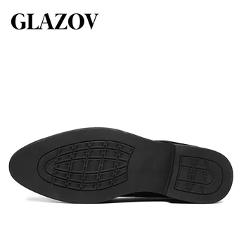 GLAZOV Brand 2019 Proljeće замшевая kožna muška obuća Oxford svakodnevne klasične tenisice muške udobne cipele veliki veličina 38-48