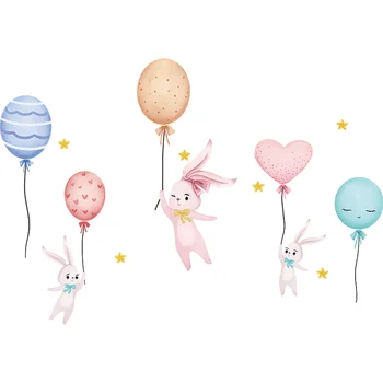 [shijuekongjian] baloni Zec zidne naljepnice DIY crtani djevojka naljepnice za zid za djecu dječje sobe spavaća soba dekoracije doma