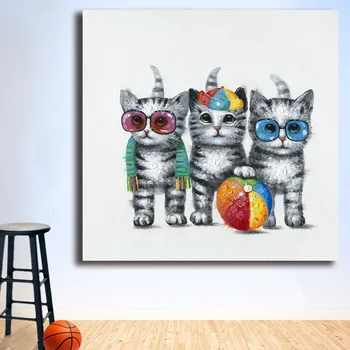 Moda ljeto mačići pop-art ulje na platnu zid umjetnosti slikarstvo Paiting platnu boje Home Decor HD Print slikarstvo Wall Art Picture