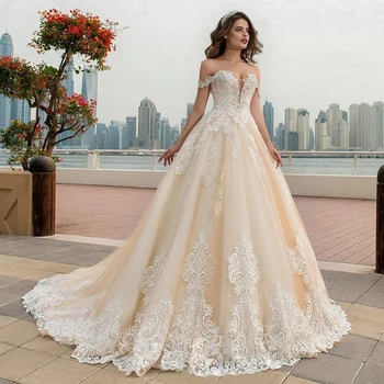 BEPEITHY s ramena a-line vjenčanica sud vlak Vestidos De Novia slatka vjenčanicu 2020 rukava haljina