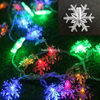 5M 28 LED Snowflake Fairy Christmas String Light AC 220V RGB Xmas Tree Party na Otvorenom Holiday Wedding Decoration