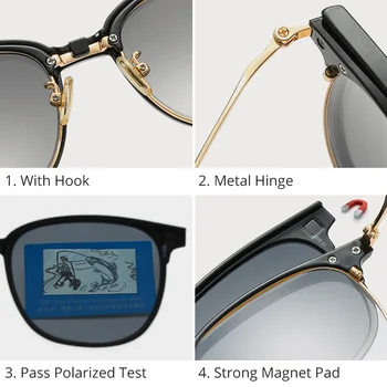 Ralferty visoke kvalitete TR90 recept za naočale s magnetskom kopčom na 2 u 1 kratkovidnost sunčane naočale carine od 0 stupnjeva Z8035