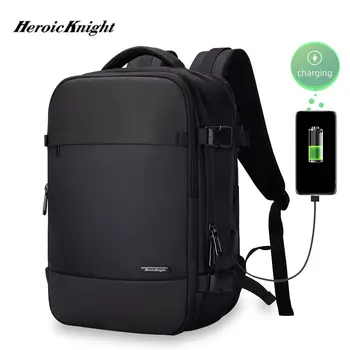 Heroic Knight Anti-thief Men Ruksak Fit 15.6-inčni Laptop USB Recharging Multi-layer Space Travel Man Male Bag Teenagers valise
