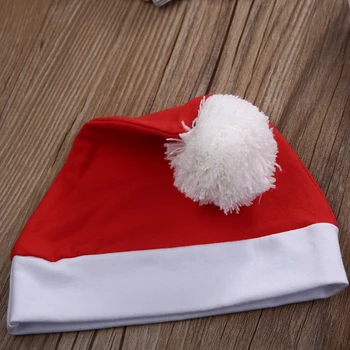 Božić novorođenog dječaka djevojčica kratkih rukava Djed Mraz kombinezon Kombinezon šešir 2 komada odjeće Božićno odjeća 0-24.OG