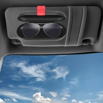 LEEPEE ABS sunčane naočale kutija držač naočala univerzalni štitnik za sunce ugrađeni fiber-baršunasti zaštitna torbica za naočale unutrašnjost automobila