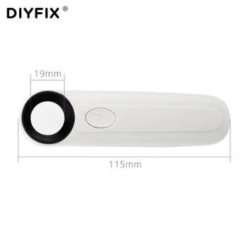 DIYFIX 2 LED Light Ručni Reading увеличительная povećalo 40X optički povećalo staklo ergonomska ručka(baterije u kompletu ne dolaze)