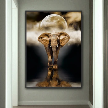 Nordic Art Elephant Wall Art Slikarstvo Ispis Na Platnu Ispis Životinja Home Decor Wall Poster Pictures Za Dnevni Boravak