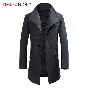 Полушерстяная Zima je duga jakna muškarci kvalitetan brand muška moda luksuzno vune kaput jednobojnu svakodnevno vune kaput muškog 4XL