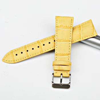 MAIKES Watch Accessories remen od prave kože, nove žute narukvice sata narukvica s uzorkom aligator za dw daniel wellington