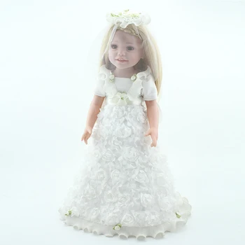 Američka lutka živa djevojčica bijela haljina dječje i baby doll pomlađuje igračke vjenčani dar lutke 18