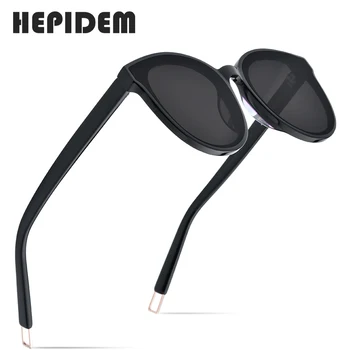 HEPIDEM novi acetat okrugle sunčane naočale retro muškarci nježni brand dizajner sunčane naočale za žene stare slr UV400 crna