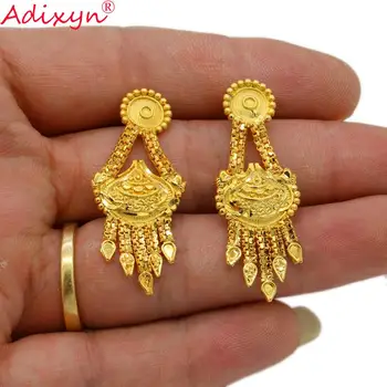 Adixyn stare zlatne naušnice/ogrlica krug komplet nakita za žene Afrika Indija, Bliski Istok stranka svadbene darove besplatno kutija N05175
