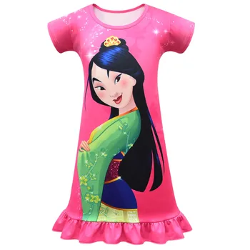 Mulan Princess Summer Night Dress Dječje Пижама Dječje Kućna Odjeća Baby Cartoon Hua Mulan Nightgown Girl Odjeća Za Spavanje Robe