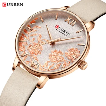 Novi CURREN koža ženski sat jedinstveni dizajn brojčanik Kvarcni ručni sat djevojka satovi ženski moda haljina sat Montre Femme 9065