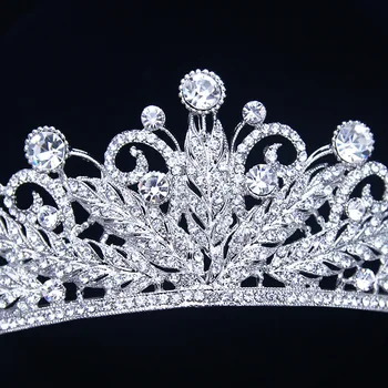 Šarm vjenčanja tijara Crown prozirni kristal rhinestones ženski ručni rad Hairwear nevjesta vijenac Izbor Party krune tijara de Ноива