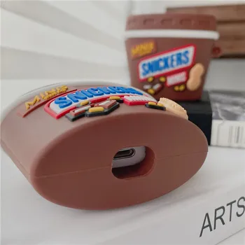 Za AirPods Pro Case Bluetooth slušalice Case za Apple Airpods 2 Smiješno 3d SNICKERS čokolada zaštitni poklopac s kukom