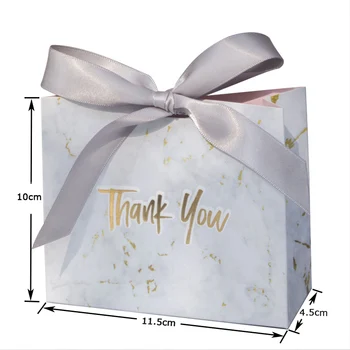 Europski stil novi mramorni poklon torba kutija za stranke papira čokolada kutije paket vjenčanje favorizira bombon kutija s vrpcom