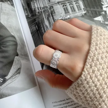 Europski i američki korejski stil prsten od 925 sterling srebra минималистское prsten ženski dizajn Sense INS Net Red Daisy Ring