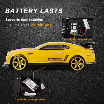 1:10 na 70 km/h 2.4 G RC Drift Car Racing Car Championship 4WD Double Battery Off Road Radio Remote Control Vehicle Toys&Gifts