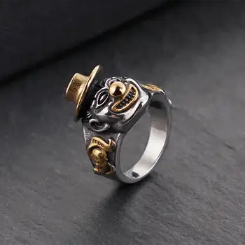Fongten retro muška prsten od nehrđajućeg čelika gotički stil je elegantan, klaun Viking prst prsten moda muški nakit