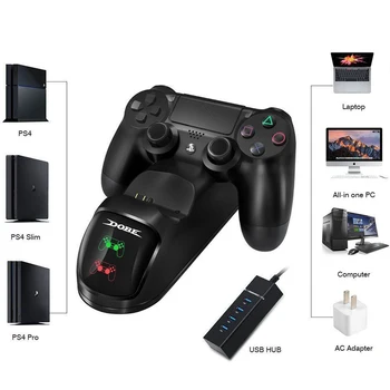 Za PS4 kontrolera stalak priključne stanice za Play Station 4 Dual Charger Stand sa ekrana prikaza stanja za PS4/za PS4 Slim