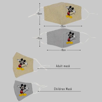 Disney Cotton Mask Mickey Minnie Mouse Face Masks For Adults Kids Cartoon Stitch Masque Višekratni Perivi Mondkapjes Face Shield