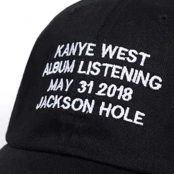 Канье West Album slušanje 31. svibnja 2018 Jackson Hole tata šešir-pamuk kapu Muškarci Žene hip hop Snapback golf kapu, šešir kosti