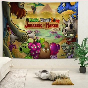 Vruće prodaje custom biljke vs zombies zidna tapiserija uređenje doma su zidne tapiserije za dnevni boravak, spavaće više veličina