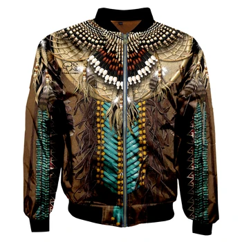 Crna native Indijski 3D men ' s bomber jakne majica Muškarci Žene nova moda munje s kapuljačom dugih rukava pulover stil-3