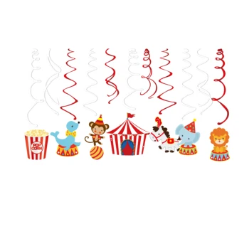 Karneval cirkus tema ukras stranke crtani životinja PVC spirala visi kovrče Baby Shower djeca Rođendan isporuke