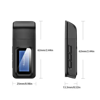 USB Bluetooth 5.0 audio predajnik prijemnik LCD zaslon od 3,5 mm za televizor, za automobil PC
