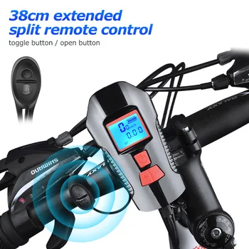 Vodootporan biciklistička poziv s pozadinskim osvjetljenjem, USB punjenje bicikl prednje svjetlo za svjetiljku volan Biciklizam glavu svjetlo w/ Rog mjerač brzine LCD zaslon