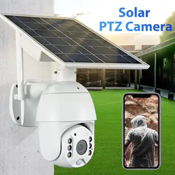 PTZ 1080P HD Camera Waterproof Solar Energy Alert Webcam With Low Power Consumer Smart Two-way Voice Parlafon Kamkorder