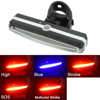 WasaFire USB-punjive biciklističke svjetla bicikl prednji rep stražnje stražnje svjetlo 5 načina crveno plavo svjetlo upozorenja sigurnost Biciklizam svjetiljku