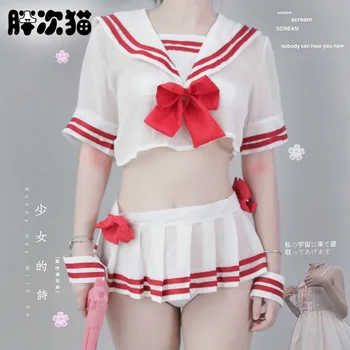 Japanski Lolita Anime Cosplay Haljina Seksi Donje Rublje Ucenice Jedinstvena Slatka Mornar Odijelo Nošnja Sobarica Cosplay Halloween Kostim