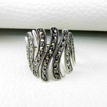 FNJ марказит prsten srebro 925 podesive veličine popularni S925 čvrste srebrne prstenove za žene fin nakit