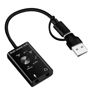 Slušalice 7.1 Vanjska zvučna kartica za laptop USB o 3D Zvučna kartica, mikrofon